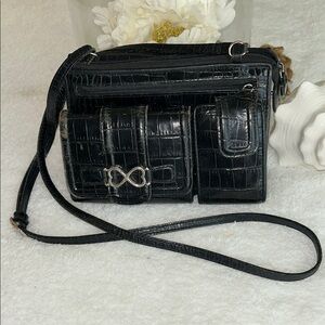 Elegant Black Crocodile Pattern Women's Bag